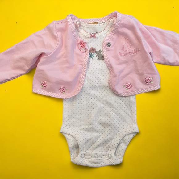 Carter Peter Rabbit Onesie and Sweater - Picture 1 of 8